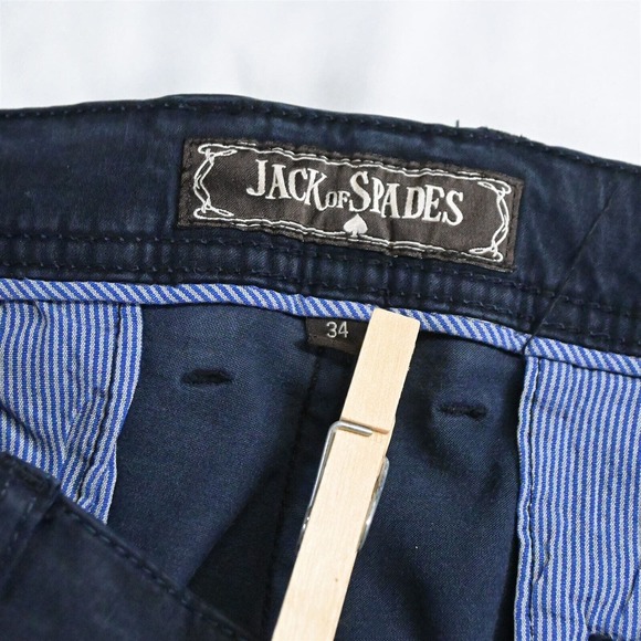 Jack of Spades 34 x 10" Navy Blue Stretch Montauk Bermuda Chino Shorts - Picture 3 of 5